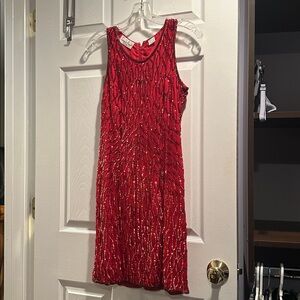 Laurence Kazar Ruby Beaded Top